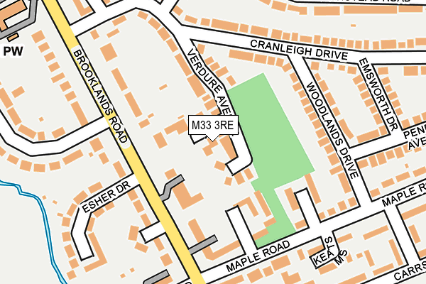 M33 3RE map - OS OpenMap – Local (Ordnance Survey)