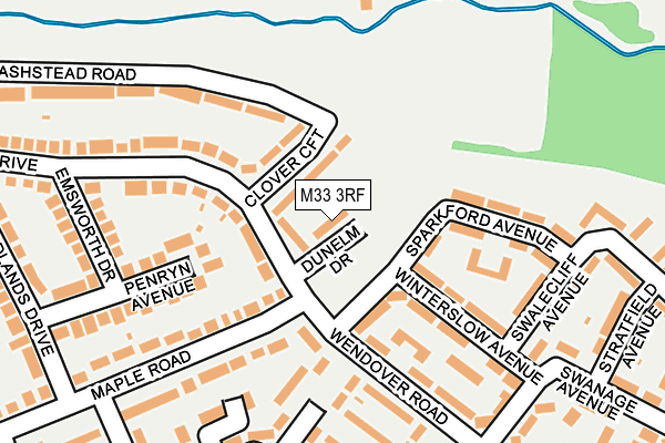 M33 3RF map - OS OpenMap – Local (Ordnance Survey)