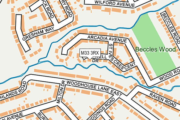 M33 3RX map - OS OpenMap – Local (Ordnance Survey)