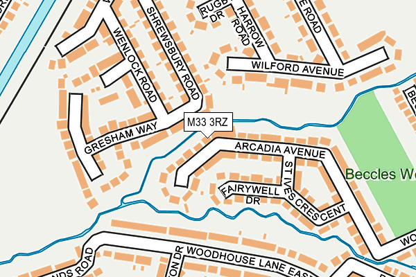 M33 3RZ map - OS OpenMap – Local (Ordnance Survey)