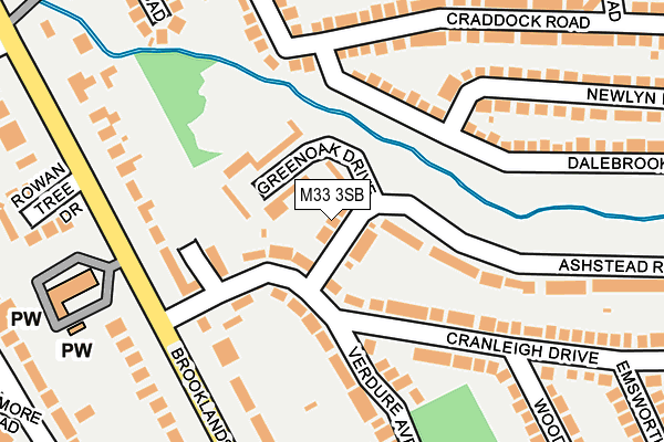 M33 3SB map - OS OpenMap – Local (Ordnance Survey)