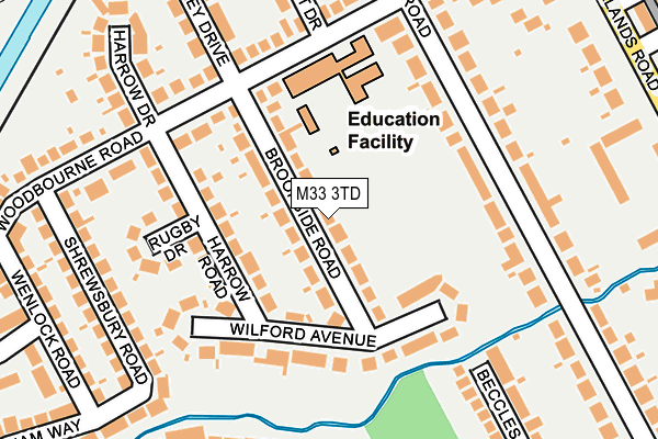 M33 3TD map - OS OpenMap – Local (Ordnance Survey)