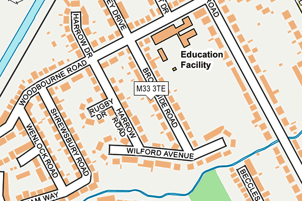 M33 3TE map - OS OpenMap – Local (Ordnance Survey)