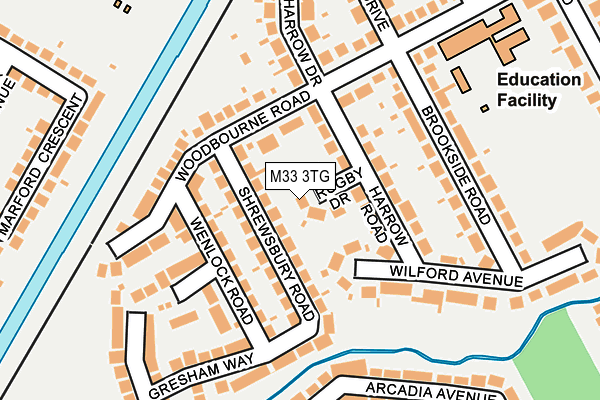 M33 3TG map - OS OpenMap – Local (Ordnance Survey)