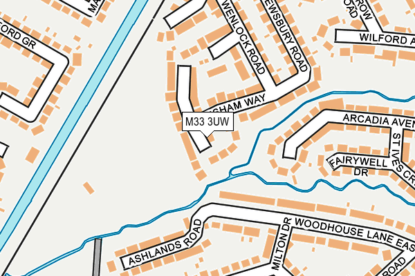 M33 3UW map - OS OpenMap – Local (Ordnance Survey)