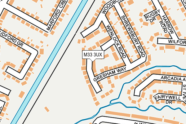 M33 3UX map - OS OpenMap – Local (Ordnance Survey)