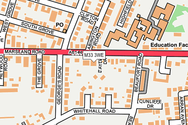 M33 3WE map - OS OpenMap – Local (Ordnance Survey)