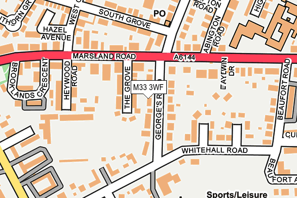 M33 3WF map - OS OpenMap – Local (Ordnance Survey)