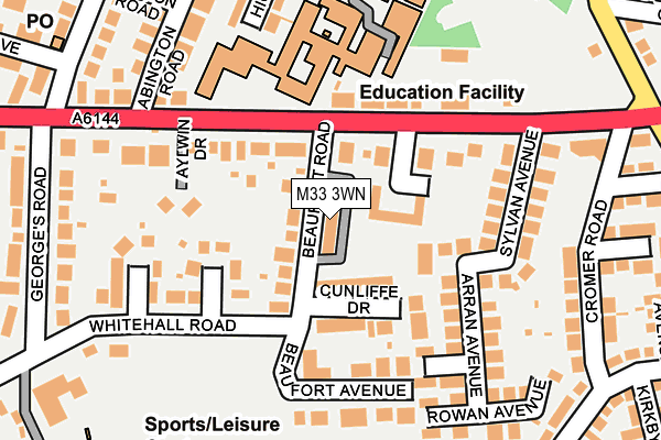 M33 3WN map - OS OpenMap – Local (Ordnance Survey)