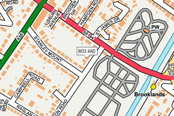 M33 4AD map - OS OpenMap – Local (Ordnance Survey)