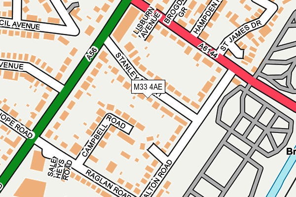 M33 4AE map - OS OpenMap – Local (Ordnance Survey)