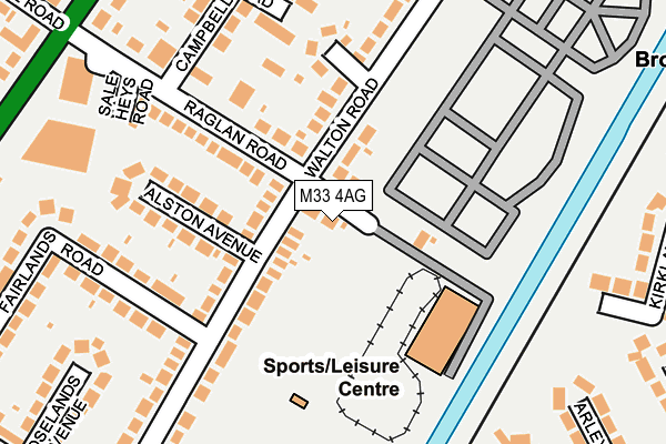 M33 4AG map - OS OpenMap – Local (Ordnance Survey)