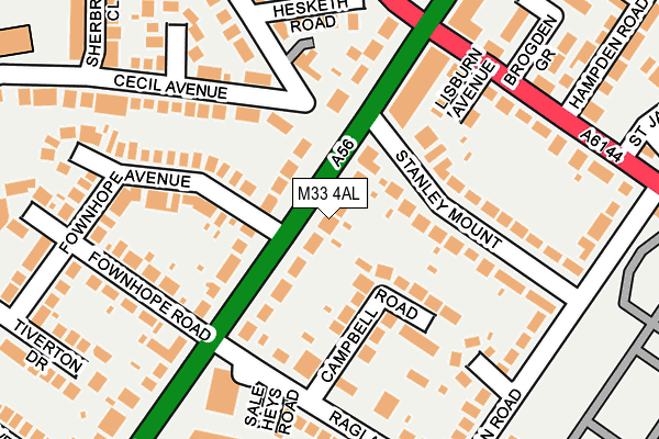 M33 4AL map - OS OpenMap – Local (Ordnance Survey)