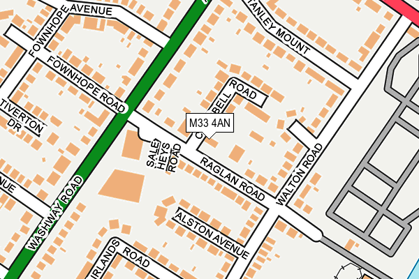 M33 4AN map - OS OpenMap – Local (Ordnance Survey)