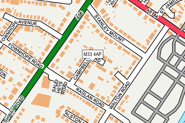 M33 4AP map - OS OpenMap – Local (Ordnance Survey)