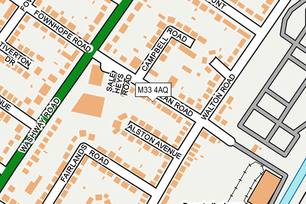M33 4AQ map - OS OpenMap – Local (Ordnance Survey)