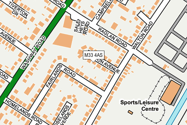 M33 4AS map - OS OpenMap – Local (Ordnance Survey)