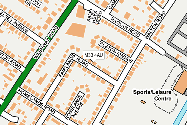 M33 4AU map - OS OpenMap – Local (Ordnance Survey)