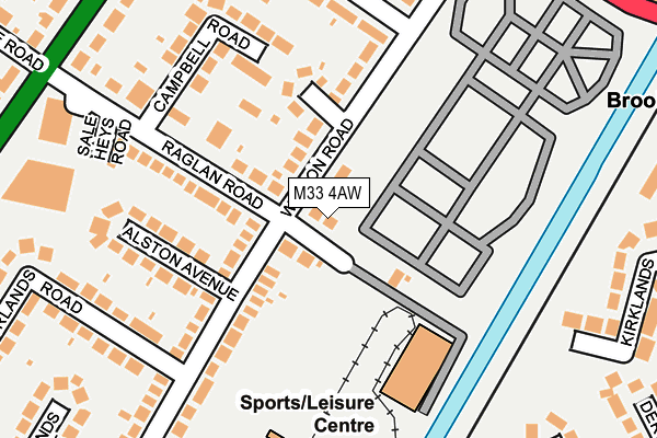 M33 4AW map - OS OpenMap – Local (Ordnance Survey)