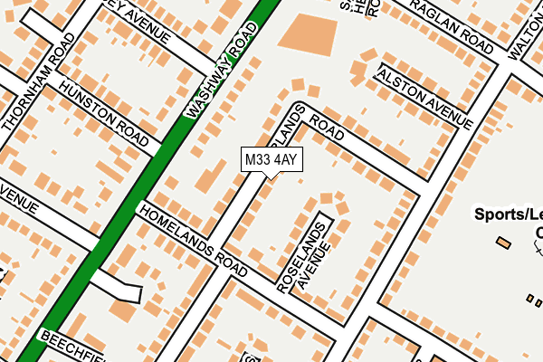 M33 4AY map - OS OpenMap – Local (Ordnance Survey)