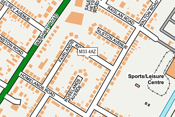 M33 4AZ map - OS OpenMap – Local (Ordnance Survey)