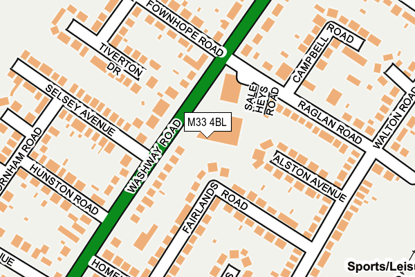 M33 4BL map - OS OpenMap – Local (Ordnance Survey)