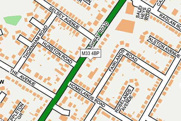 M33 4BP map - OS OpenMap – Local (Ordnance Survey)