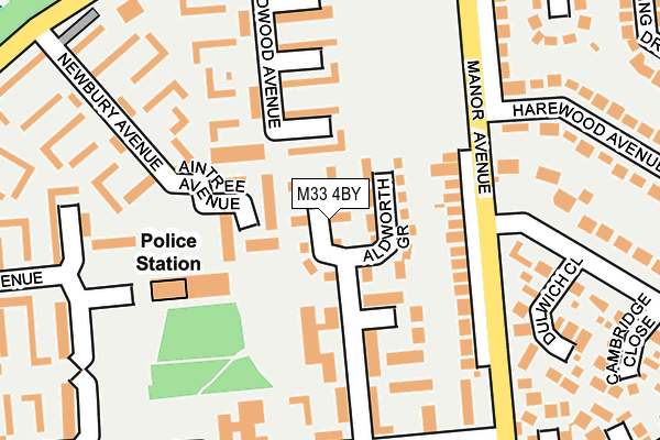 M33 4BY map - OS OpenMap – Local (Ordnance Survey)