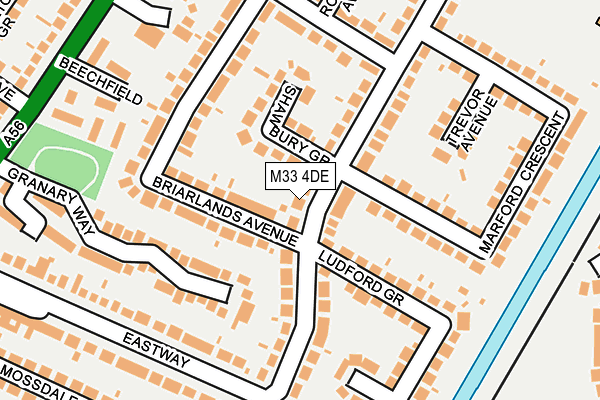 M33 4DE map - OS OpenMap – Local (Ordnance Survey)