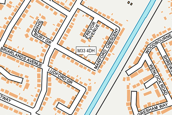 M33 4DH map - OS OpenMap – Local (Ordnance Survey)