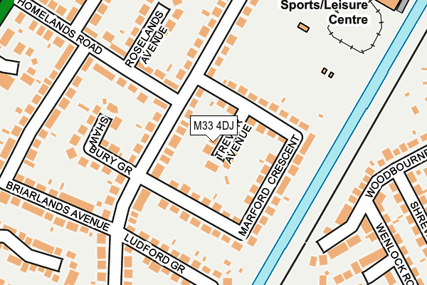 M33 4DJ map - OS OpenMap – Local (Ordnance Survey)