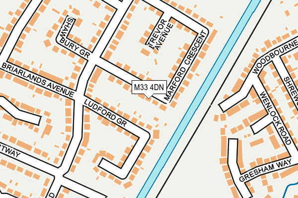 M33 4DN map - OS OpenMap – Local (Ordnance Survey)