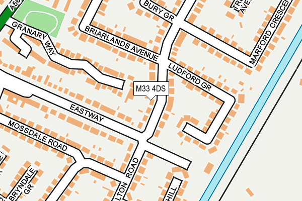 M33 4DS map - OS OpenMap – Local (Ordnance Survey)