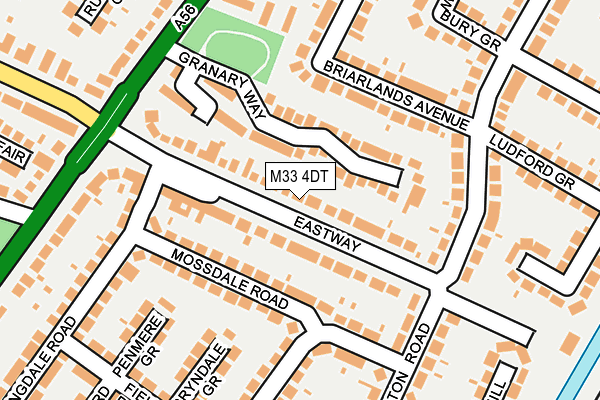 M33 4DT map - OS OpenMap – Local (Ordnance Survey)