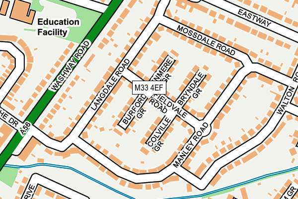 M33 4EF map - OS OpenMap – Local (Ordnance Survey)