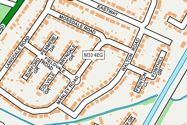 M33 4EG map - OS OpenMap – Local (Ordnance Survey)