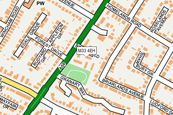 M33 4EH map - OS OpenMap – Local (Ordnance Survey)