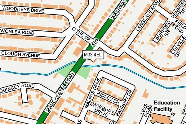 M33 4EL map - OS OpenMap – Local (Ordnance Survey)