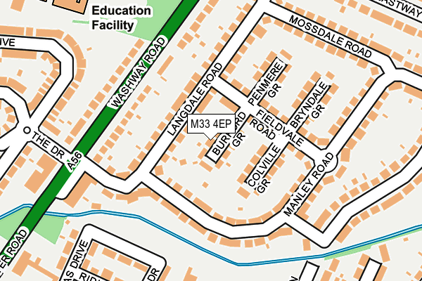 M33 4EP map - OS OpenMap – Local (Ordnance Survey)