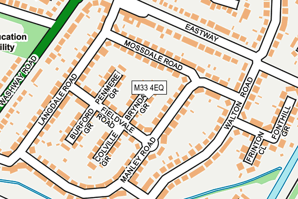 M33 4EQ map - OS OpenMap – Local (Ordnance Survey)