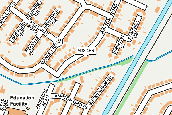 M33 4ER map - OS OpenMap – Local (Ordnance Survey)