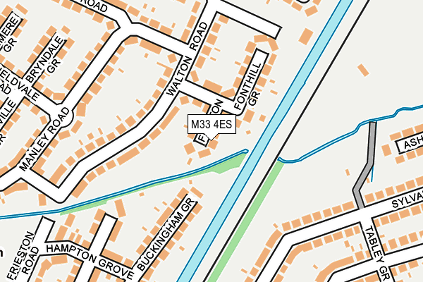 M33 4ES map - OS OpenMap – Local (Ordnance Survey)