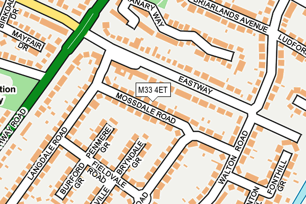 M33 4ET map - OS OpenMap – Local (Ordnance Survey)