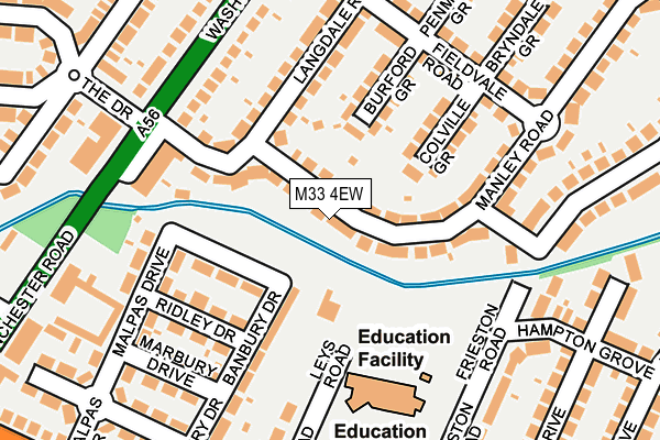 M33 4EW map - OS OpenMap – Local (Ordnance Survey)