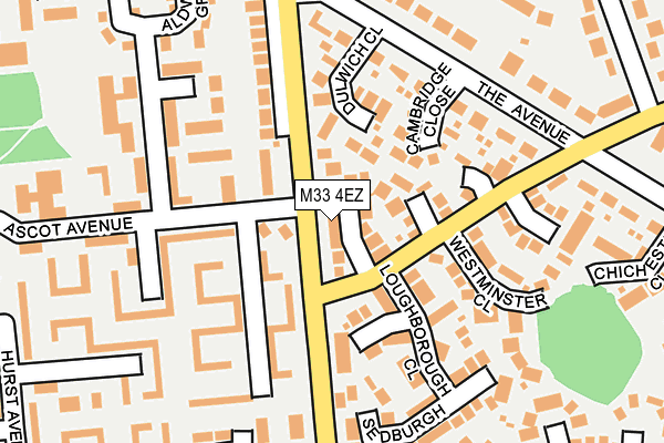 M33 4EZ map - OS OpenMap – Local (Ordnance Survey)