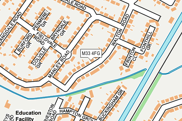 M33 4FG map - OS OpenMap – Local (Ordnance Survey)