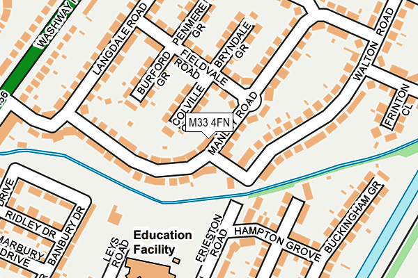 M33 4FN map - OS OpenMap – Local (Ordnance Survey)