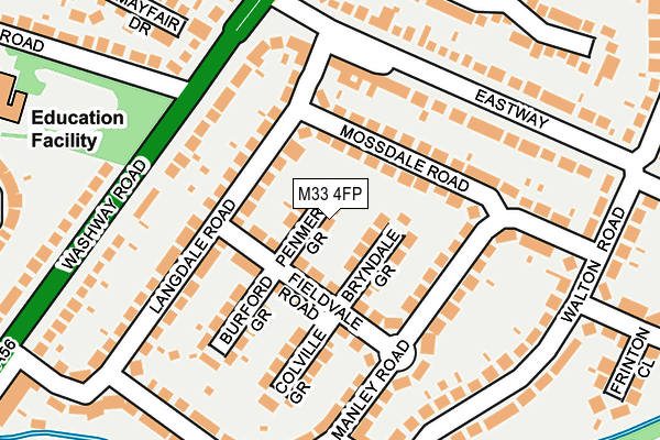 M33 4FP map - OS OpenMap – Local (Ordnance Survey)