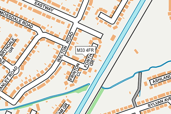 M33 4FR map - OS OpenMap – Local (Ordnance Survey)