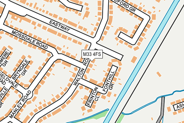 M33 4FS map - OS OpenMap – Local (Ordnance Survey)